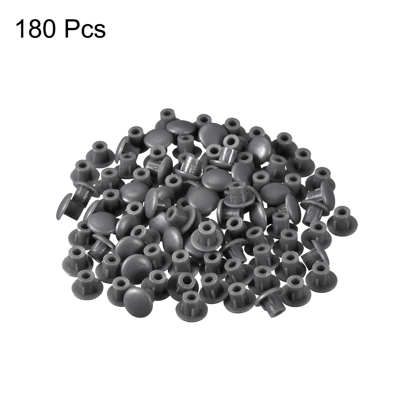 uxcell Uxcell Screw Hole Plugs, 5mm(3/16") Dia PP Snap in Shelf Button Flush Type Caps for Furniture Cabinet Cupboard, Gray 180 Pcs