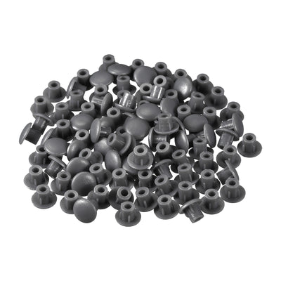 Harfington Uxcell Screw Hole Plugs, 5mm(3/16") Dia PP Snap in Shelf Button Flush Type Caps for Furniture Cabinet Cupboard, Gray 180 Pcs