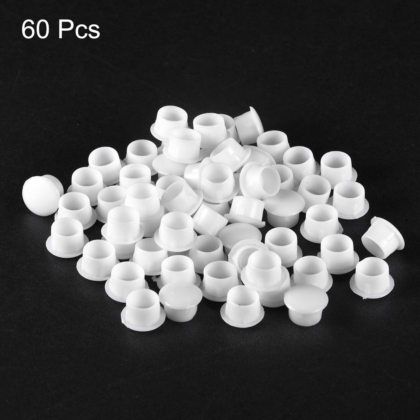 uxcell Uxcell Screw Hole Plugs, 8mm(5/16") Dia PP Snap in Shelf Button Flush Type Caps for Furniture Cabinet Cupboard, White 60 Pcs