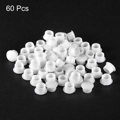 Harfington Uxcell Screw Hole Plugs, 8mm(5/16") Dia PP Snap in Shelf Button Flush Type Caps for Furniture Cabinet Cupboard, White 60 Pcs