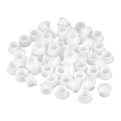 Harfington Uxcell Screw Hole Plugs, 8mm(5/16") Dia PP Snap in Shelf Button Flush Type Caps for Furniture Cabinet Cupboard, White 60 Pcs
