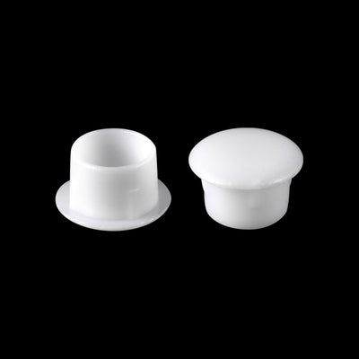 Harfington Uxcell Screw Hole Plugs, 10mm(25/64") Dia PP Snap in Shelf Button Flush Type Caps for Furniture Cabinet Cupboard, White 60 Pcs