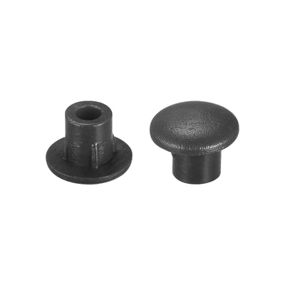 Harfington Uxcell Screw Hole Plugs, 10mm(25/64") Dia PP Snap in Shelf Button Flush Type Caps for Furniture Cabinet Cupboard, Black 60 Pcs