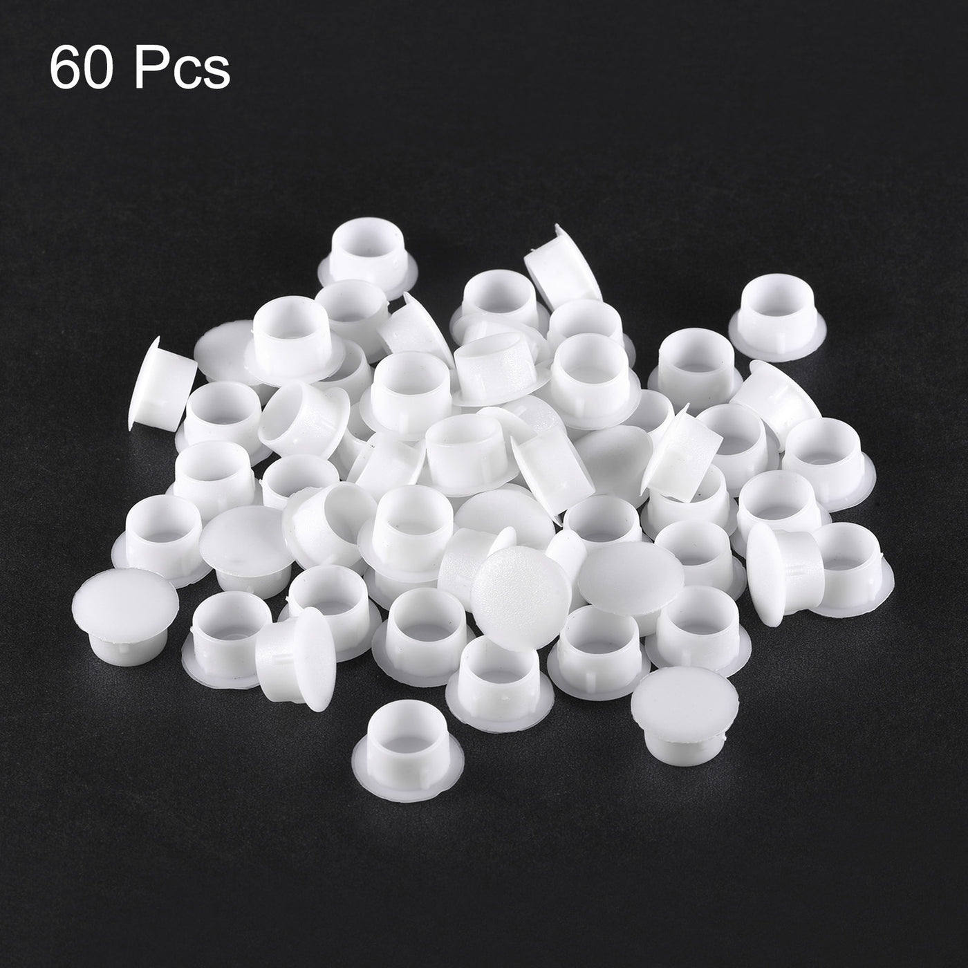 uxcell Uxcell Screw Hole Plugs, 12mm(15/32") Dia PP Snap in Shelf Button Flush Type Caps for Furniture Cabinet Cupboard, White 60 Pcs