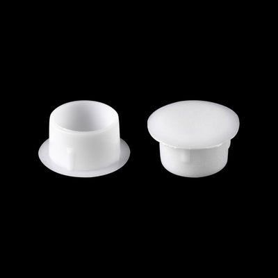 Harfington Uxcell Screw Hole Plugs, 12mm(15/32") Dia PP Snap in Shelf Button Flush Type Caps for Furniture Cabinet Cupboard, White 60 Pcs