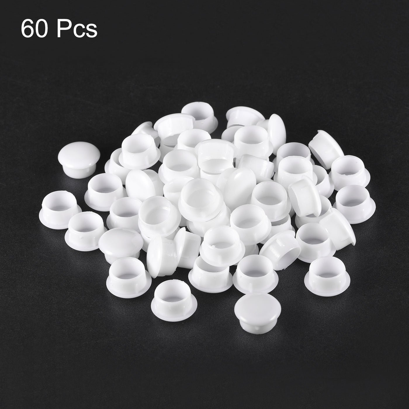 uxcell Uxcell Screw Hole Plugs, 15mm(19/32") Dia PP Snap in Shelf Button Flush Type Caps for Furniture Cabinet Cupboard, White 60 Pcs