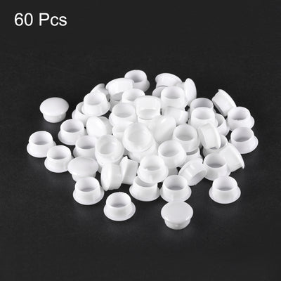 Harfington Uxcell Screw Hole Plugs, 15mm(19/32") Dia PP Snap in Shelf Button Flush Type Caps for Furniture Cabinet Cupboard, White 60 Pcs