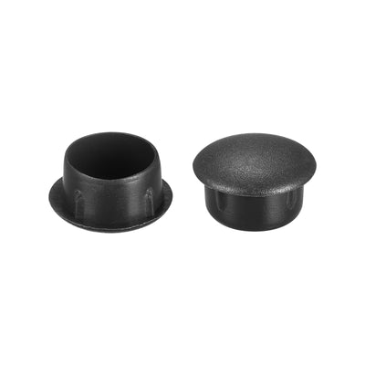Harfington Uxcell Screw Hole Plugs, 15mm(19/32") Dia PP Snap in Shelf Button Flush Type Caps for Furniture Cabinet Cupboard, Black 60 Pcs