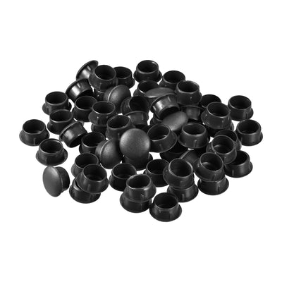Harfington Uxcell Screw Hole Plugs, 15mm(19/32") Dia PP Snap in Shelf Button Flush Type Caps for Furniture Cabinet Cupboard, Black 60 Pcs