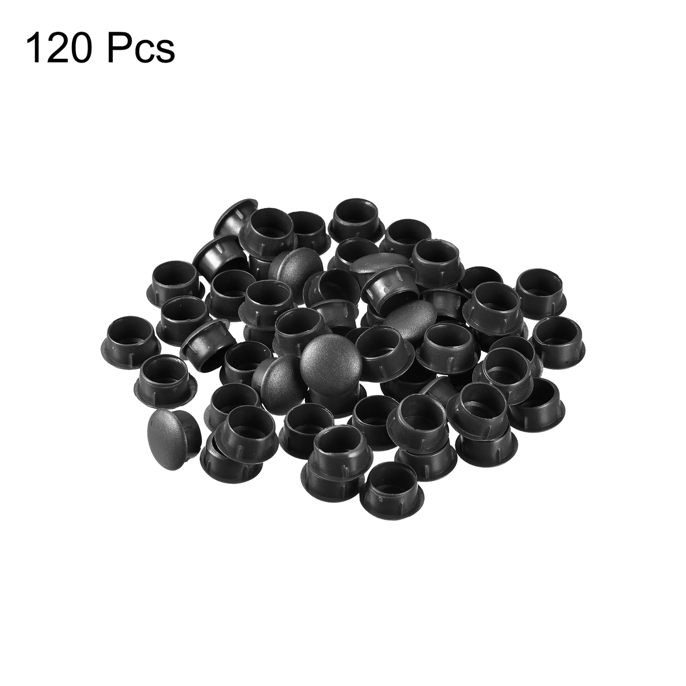 uxcell Uxcell Screw Hole Plugs, 15mm(19/32") Dia PP Snap in Shelf Button Flush Type Caps for Furniture Cabinet Cupboard, Black 120 Pcs