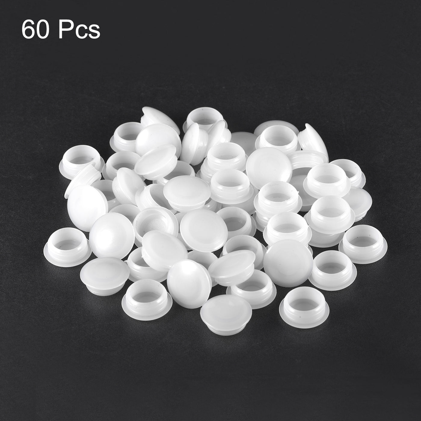 uxcell Uxcell Screw Hole Plugs, 16mm(5/8") Dia PP Snap in Shelf Button Flush Type Caps for Furniture Cabinet Cupboard, White 60 Pcs