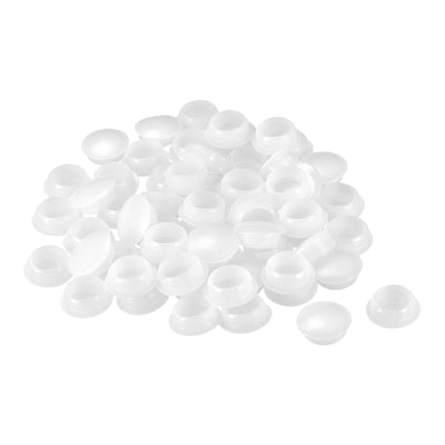 Harfington Uxcell Screw Hole Plugs, 16mm(5/8") Dia PP Snap in Shelf Button Flush Type Caps for Furniture Cabinet Cupboard, White 60 Pcs