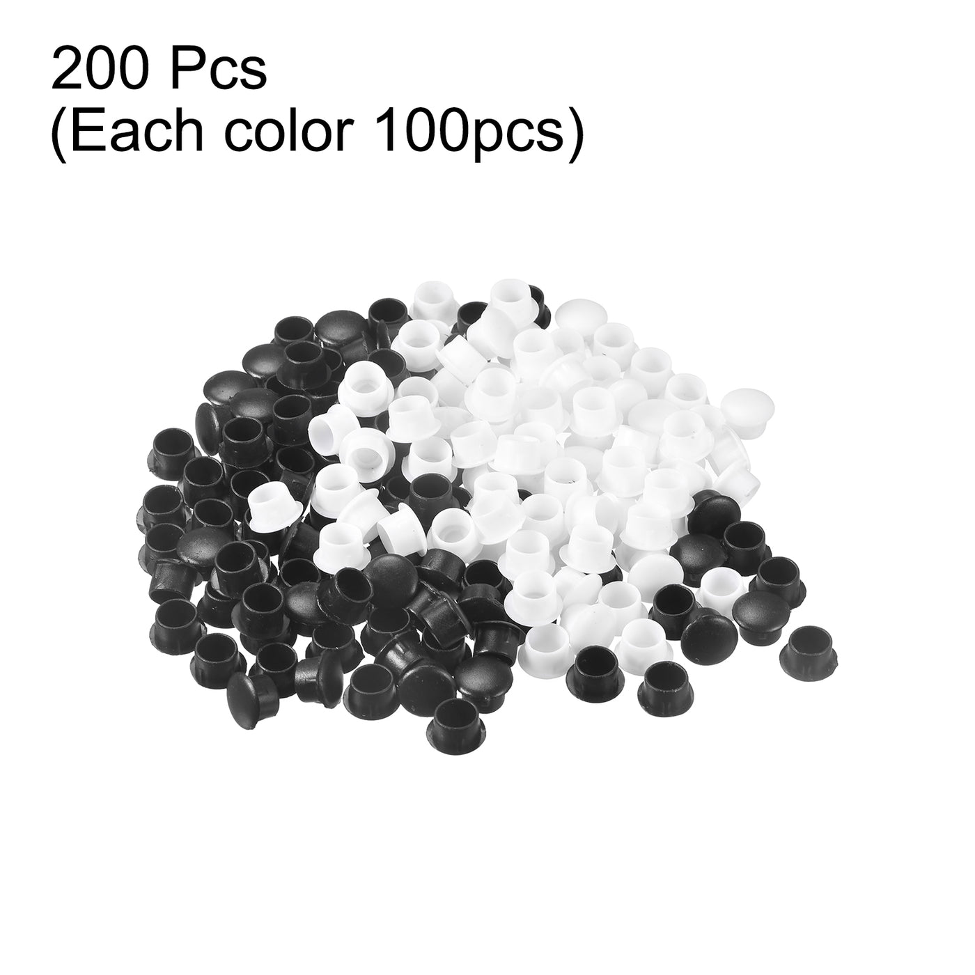 uxcell Uxcell Screw Hole Plugs, 10mm(25/64") Dia PP Snap in Shelf Button Flush Type Caps for Furniture Cabinet Cupboard, Black/Milky White 200 Pcs