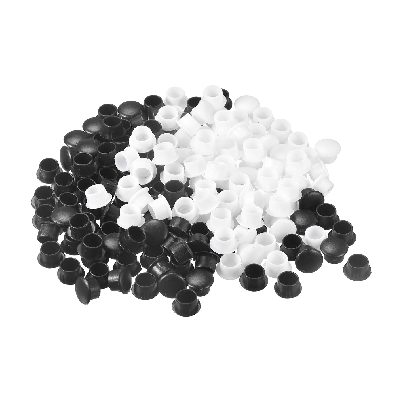 uxcell Uxcell Screw Hole Plugs, 10mm(25/64") Dia PP Snap in Shelf Button Flush Type Caps for Furniture Cabinet Cupboard, Black/Milky White 200 Pcs