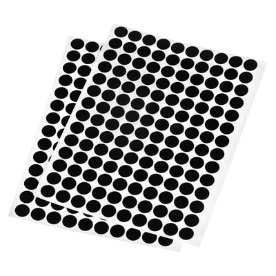 Harfington Uxcell Screw Hole Cover Stickers, 12mm Dia PVC Self Adhesive Covers Caps for Wood Furniture Cabinet Shelf Wardrobe, Black 2 Sheet/280pcs
