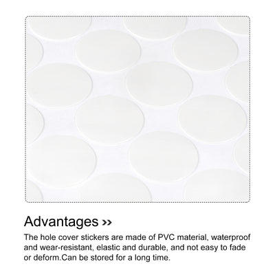 Harfington Uxcell Screw Hole Cover Stickers, 12mm Dia PVC Self Adhesive Covers Caps for Wood Furniture Cabinet Shelf Wardrobe, White 2 Sheet/280pcs