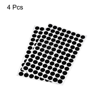 Harfington Uxcell Screw Hole Cover Stickers, 15mm Dia PVC Self Adhesive Covers Caps for Wood Furniture Cabinet Shelf Wardrobe, Black 4 Sheet/384pcs