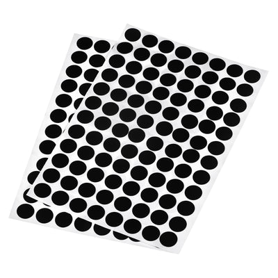 Harfington Uxcell Screw Hole Cover Stickers, 15mm Dia PVC Self Adhesive Covers Caps for Wood Furniture Cabinet Shelf Wardrobe, Black 4 Sheet/384pcs