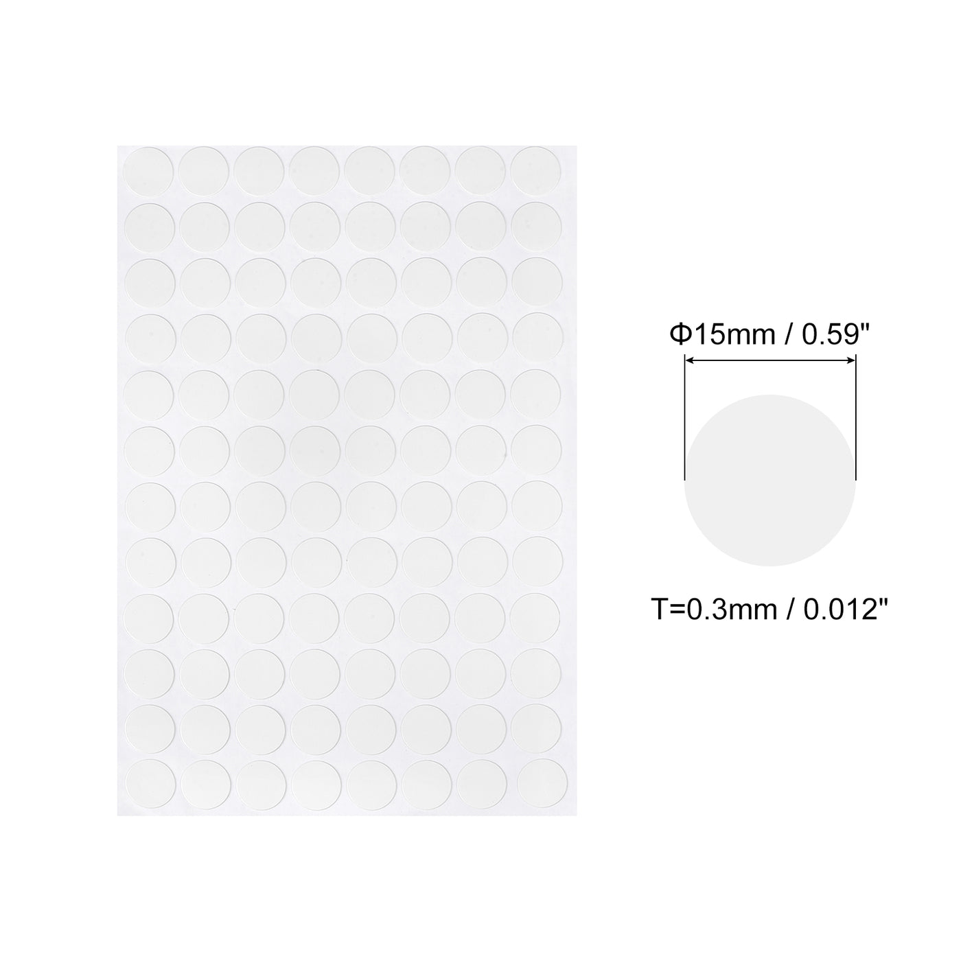 uxcell Uxcell Screw Hole Cover Stickers, 15mm Dia PVC Self Adhesive Covers Caps for Wood Furniture Cabinet Shelf Wardrobe, White 2 Sheet/192pcs