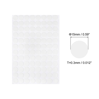 Harfington Uxcell Screw Hole Cover Stickers, 15mm Dia PVC Self Adhesive Covers Caps for Wood Furniture Cabinet Shelf Wardrobe, White 2 Sheet/192pcs