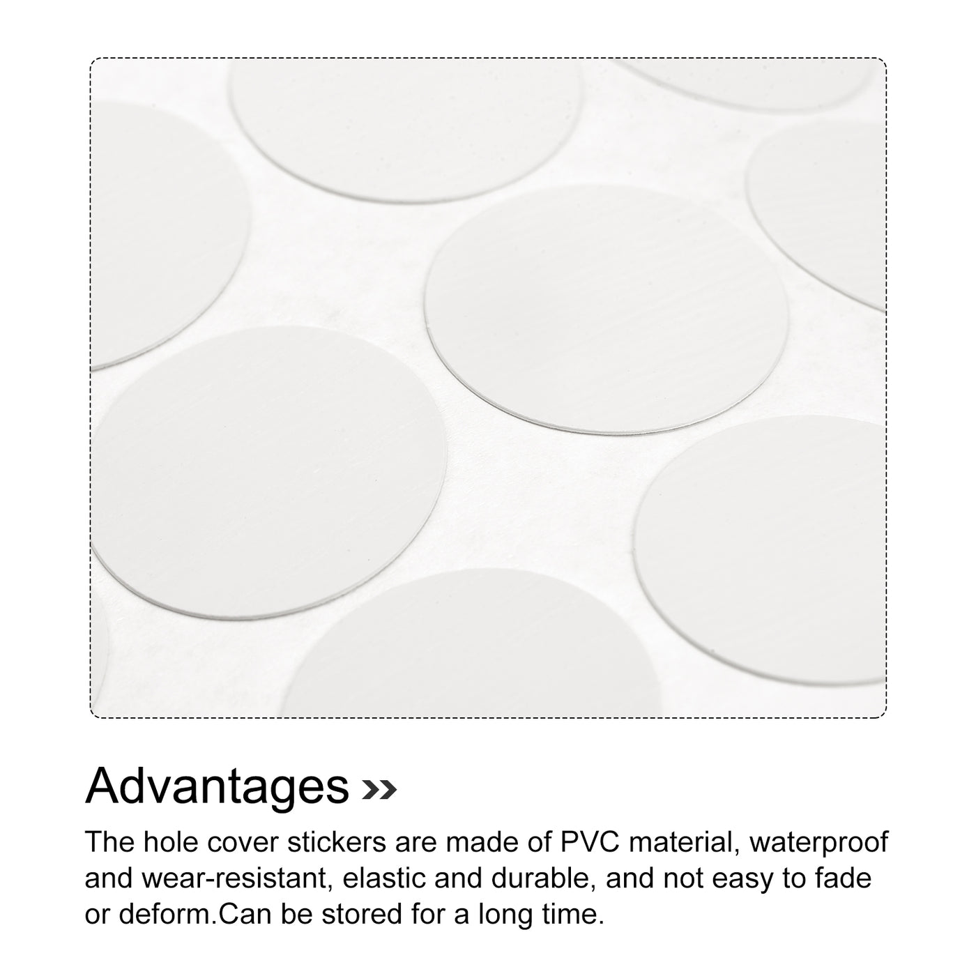 uxcell Uxcell Screw Hole Cover Stickers, 21mm Dia PVC Self Adhesive Covers Caps for Wood Furniture Cabinet Shelf Wardrobe, White Line 4 Sheet/216pcs