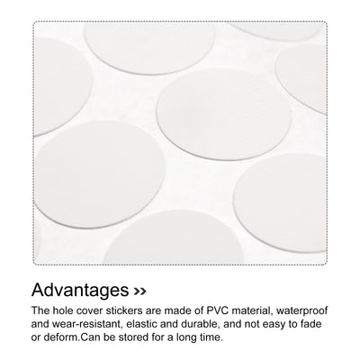 Harfington Uxcell Screw Hole Cover Stickers, 21mm Dia PVC Self Adhesive Covers Caps for Wood Furniture Cabinet Shelf Wardrobe, White Line 4 Sheet/216pcs