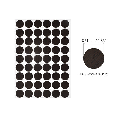 Harfington Uxcell Screw Hole Cover Stickers, 21mm Dia PVC Self Adhesive Covers Caps for Wood Furniture Cabinet Shelf Wardrobe, Black Line 4 Sheet/216pcs