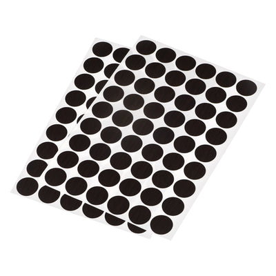 Harfington Uxcell Screw Hole Cover Stickers, 21mm Dia PVC Self Adhesive Covers Caps for Wood Furniture Cabinet Shelf Wardrobe, Black Line 4 Sheet/216pcs
