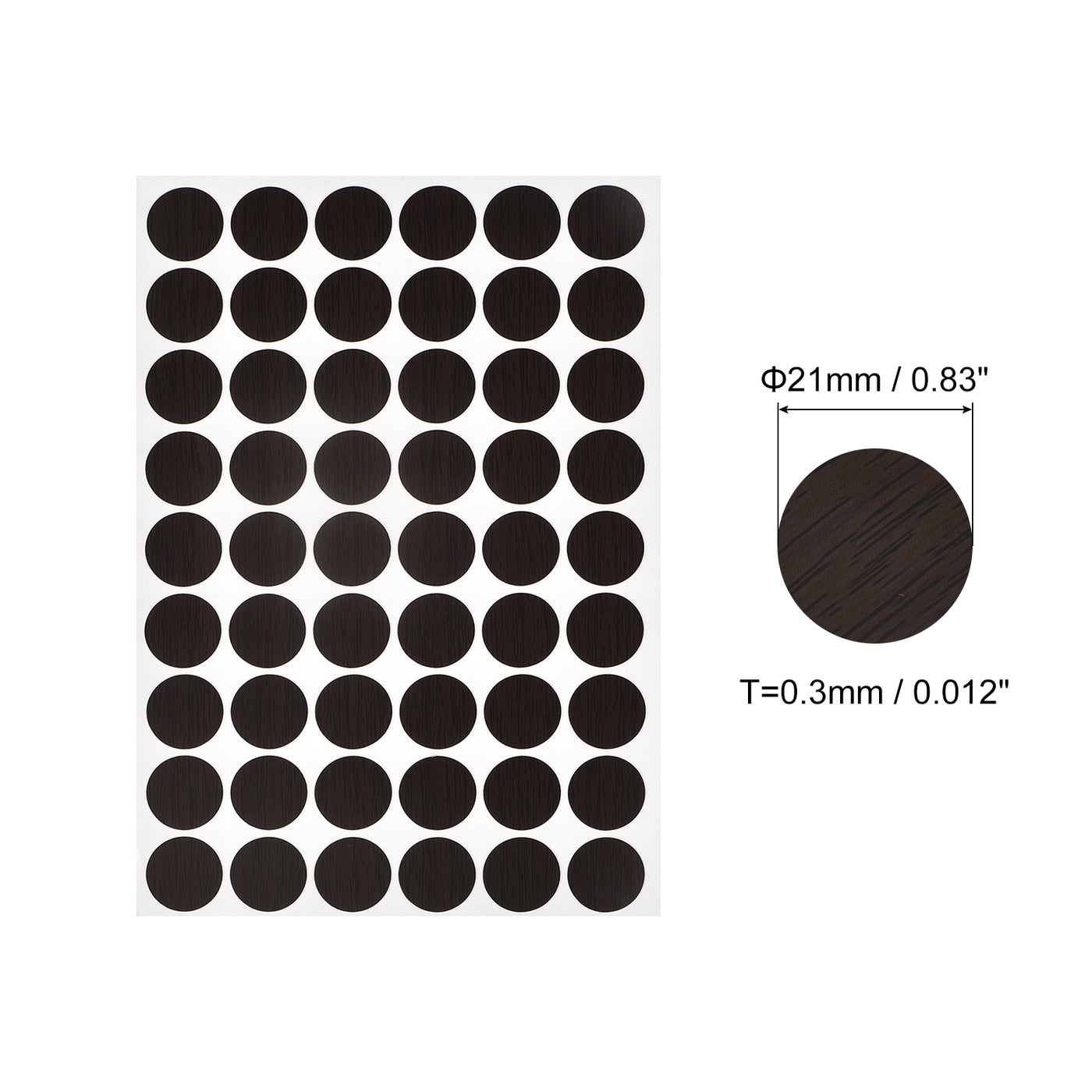 uxcell Uxcell Screw Hole Cover Stickers, 21mm Dia PVC Self Adhesive Covers Caps for Wood Furniture Cabinet Shelf Wardrobe, Black Line 6 Sheet/324pcs