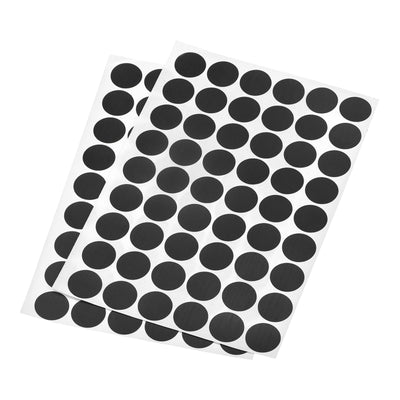 Harfington Uxcell Screw Hole Cover Stickers, 21mm Dia PVC Self Adhesive Covers Caps for Wood Furniture Cabinet Shelf Wardrobe, Black 4 Sheet/216pcs