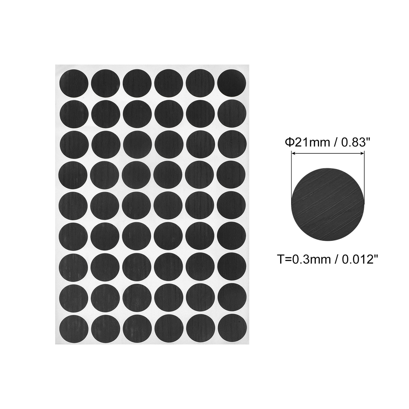 uxcell Uxcell Screw Hole Cover Stickers, 21mm Dia PVC Self Adhesive Covers Caps for Wood Furniture Cabinet Shelf Wardrobe, Black 6 Sheet/324pcs