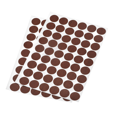 Harfington Uxcell Screw Hole Cover Stickers, 21mm Dia PVC Self Adhesive Covers Caps for Wood Furniture Cabinet Shelf Wardrobe, Red Walnut 6 Sheet/324pcs
