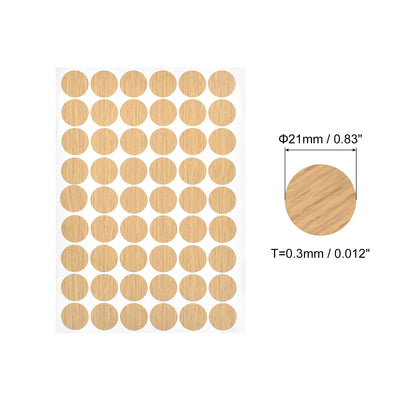 Harfington Uxcell Screw Hole Cover Stickers, 21mm Dia PVC Self Adhesive Covers Caps for Wood Furniture Cabinet Shelf Wardrobe, Maple 4 Sheet/216pcs