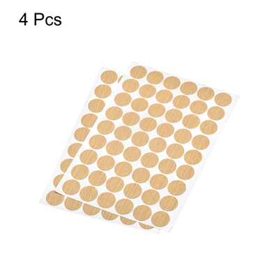 Harfington Uxcell Screw Hole Cover Stickers, 21mm Dia PVC Self Adhesive Covers Caps for Wood Furniture Cabinet Shelf Wardrobe, Maple 4 Sheet/216pcs