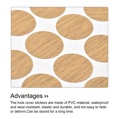 Harfington Uxcell Screw Hole Cover Stickers, 21mm Dia PVC Self Adhesive Covers Caps for Wood Furniture Cabinet Shelf Wardrobe, Maple 6 Sheet/324pcs