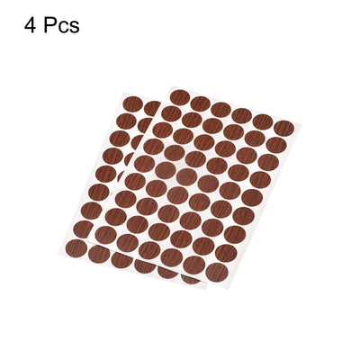 Harfington Uxcell Screw Hole Cover Stickers, 21mm Dia PVC Self Adhesive Covers Caps for Wood Furniture Cabinet Shelf Wardrobe, Walnut 4 Sheet/216pcs