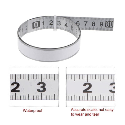 Harfington Adhesive Tape Measure 80cm Left to Right Read Sticky Steel Ruler Tape 19mm