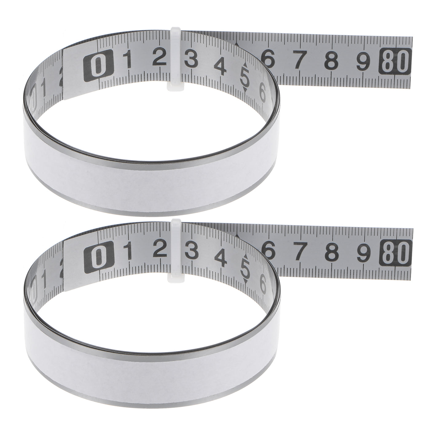Harfington 2pcs Adhesive Tape Measure 80cm Left to Right Read Sticky Steel Ruler Tape 19mm