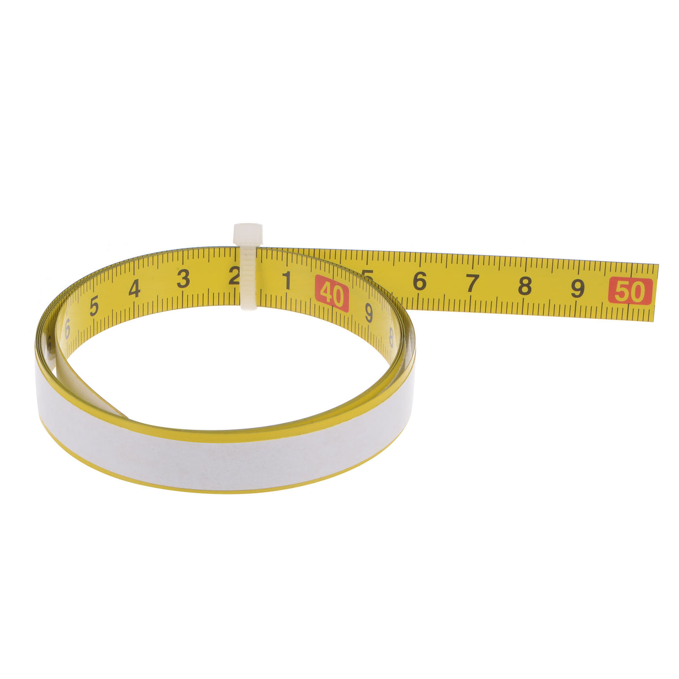 Harfington Self Adhesive Tape Measure 100cm Start from Middle Steel Ruler Tape, Yellow