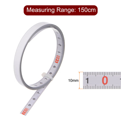 Harfington Self Adhesive Tape Measure 300cm Start from Middle Steel Ruler Tape, White