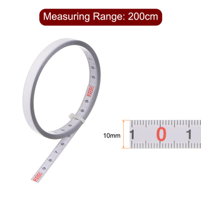 Harfington Self Adhesive Tape Measure 400cm Start from Middle Steel Ruler Tape, White