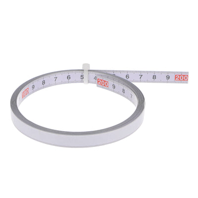 Harfington Self Adhesive Tape Measure 400cm Start from Middle Steel Ruler Tape, White