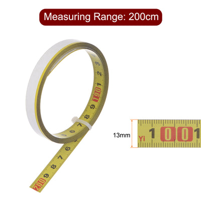 Harfington Self Adhesive Tape Measure 400cm Start from Middle Steel Ruler Tape, Yellow