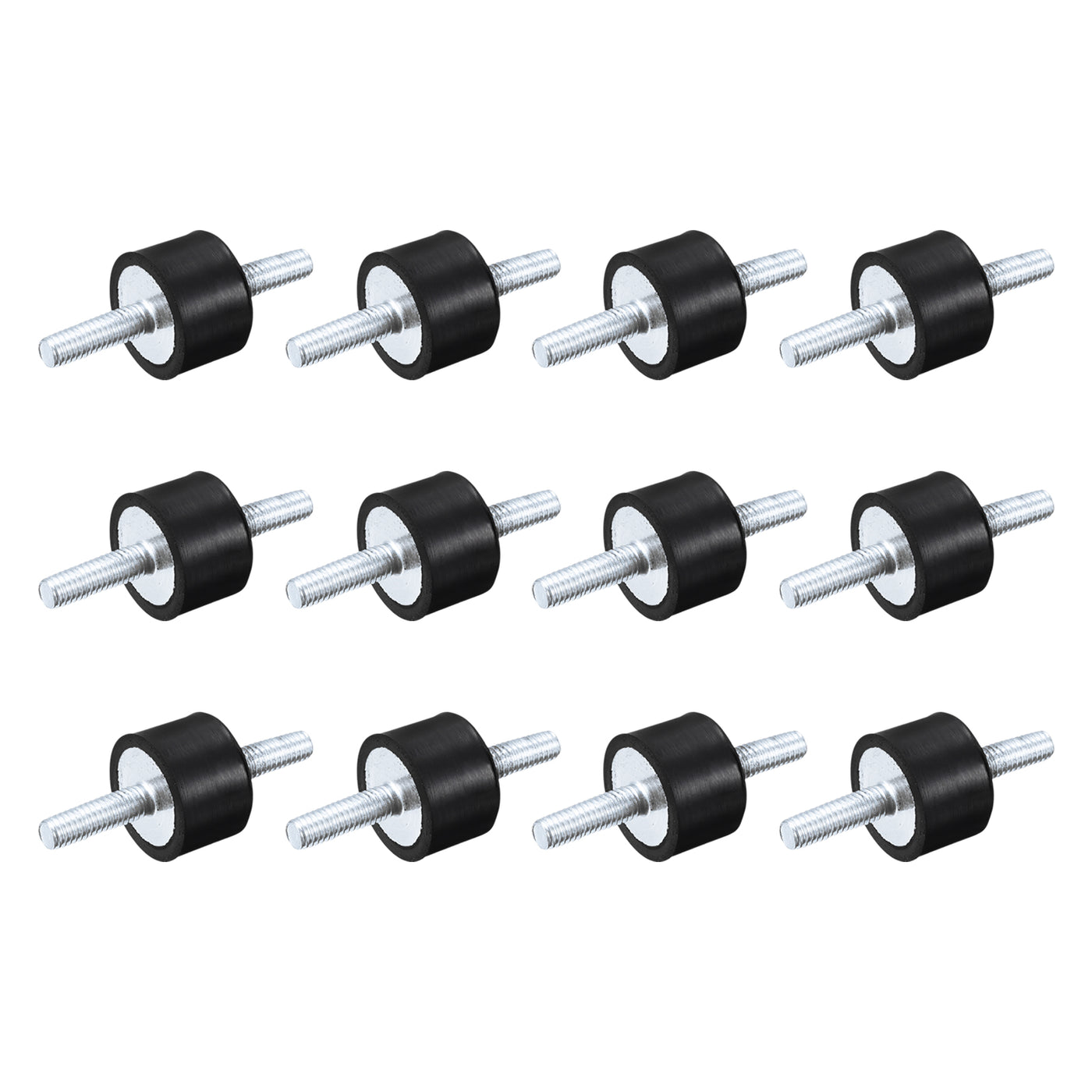 uxcell Uxcell M5x15mm Rubber Mounts, 12pcs Anti Isolator Studs Shock Absorber Male, 15x10mm