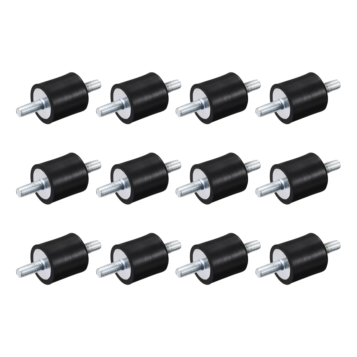 uxcell Uxcell M4x10mm Rubber Mounts, 12pcs Anti Isolator Studs Shock Absorber Male, 15x15mm