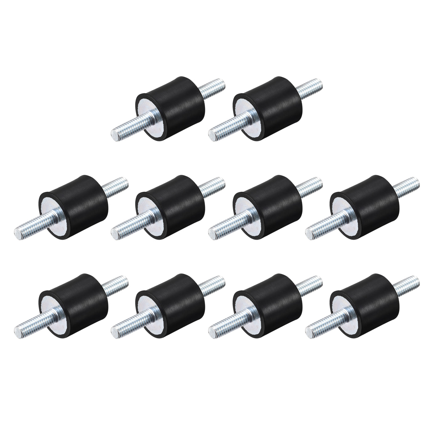 uxcell Uxcell M6x18mm Rubber Mounts, 10pcs Anti Isolator Studs Shock Absorber Male, 20x20mm