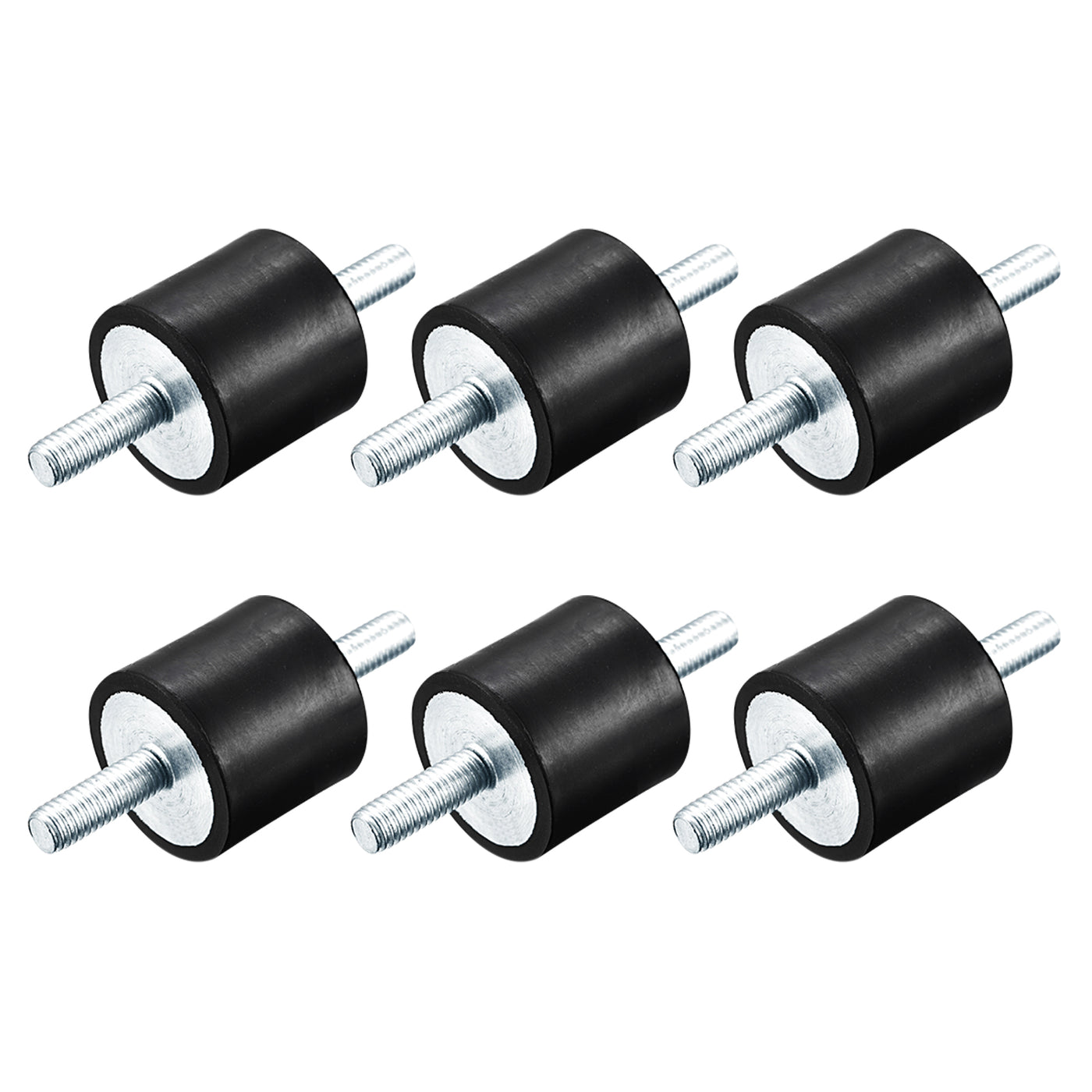 uxcell Uxcell M6x18mm Rubber Mounts, 6pcs Anti Isolator Studs Shock Absorber Male, 30x30mm