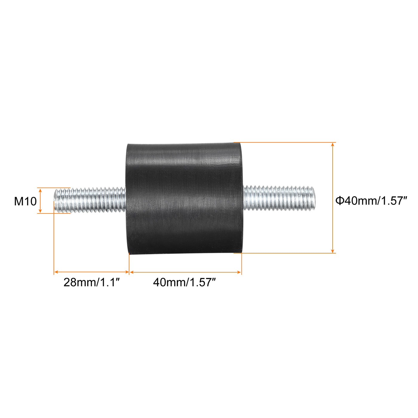 uxcell Uxcell M10x28mm Rubber Mounts, 12pcs Anti Isolator Studs Shock Absorber Male, 40x40mm