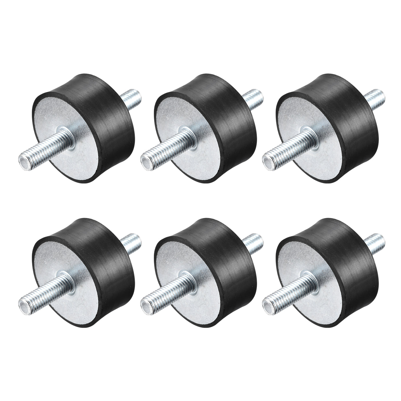 uxcell Uxcell M10x28mm Rubber Mounts, 6pcs Anti Isolator Studs Shock Absorber Male, 50x25mm