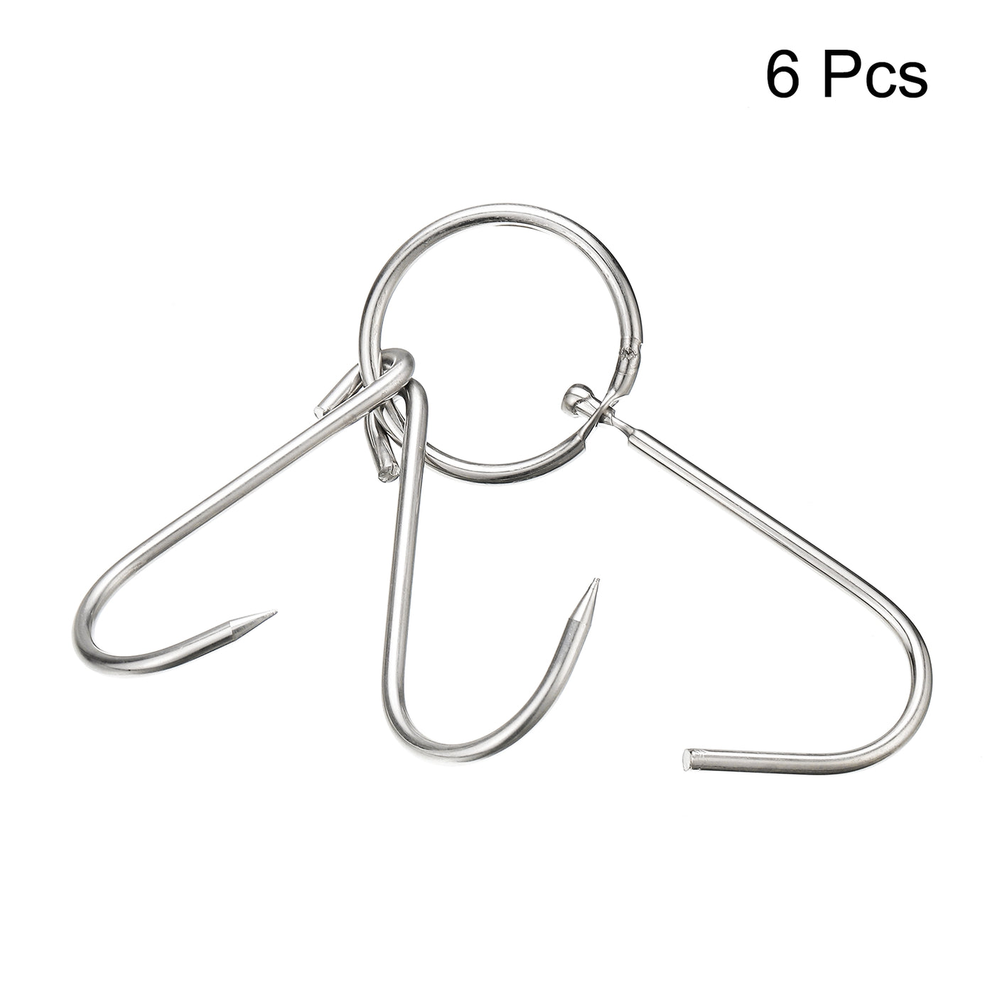 uxcell Uxcell Double Meat Hooks, Stainless Steel Smoker Hook Tools for Grill Cooking Fish Chicken